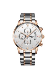 NIBOSI Fashion Watches Mens Top Brand Luxury Watches Rose Gold Waterproof Relogio Masculino Stainless Steel Quartz Wristwatch