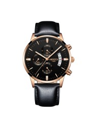 NIBOSI Fashion Watches Mens Top Brand Luxury Watches Rose Gold Waterproof Relogio Masculino Stainless Steel Quartz Wristwatch