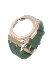 Hontao GA2100 MOD Casioak Outdoor Metal Bezel Kit with Screws Custom Fluoro Rubber Strap for G-SHOCK GA2100/2110 Accessories