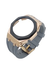 Hontao GA2100 MOD Casioak Outdoor Metal Bezel Kit with Screws Custom Fluoro Rubber Strap for G-SHOCK GA2100/2110 Accessories