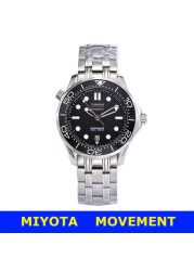 40mm OUMASHI Luxury Brand Men's Watch Mechanical Automatic Stainless Steel Ceramic Bezel Watch Luminous Hands Wristwatches