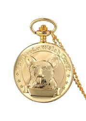 2022 New Men Women Advanced Sense Gold Fashion Chain Pocket Watch Cat Dog Chain Pug Pattern Quartz Movement Watches