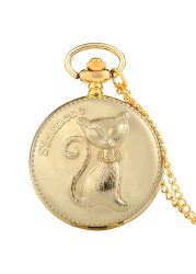 2022 New Men Women Advanced Sense Gold Fashion Chain Pocket Watch Cat Dog Chain Pug Pattern Quartz Movement Watches