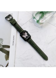 Big Buckle Leather Band for Apple Watch 40 44mm Watch Band Bracelet Strap for iWatch 6 5 4 3 2 1 SE 38 42mm Accessories Strap