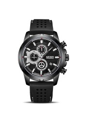 MEGIR New Sport Chronograph Silicone Mens Watches Top Brand Luxury Quartz Clock Waterproof Big Dial Watch Men's Watch