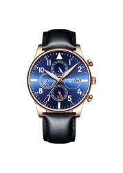 NEBOSI - Luxury Watches for Men, Military Chronograph, Quartz, Stainless Steel, Fashion