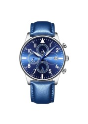 NEBOSI - Luxury Watches for Men, Military Chronograph, Quartz, Stainless Steel, Fashion