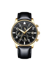 NEBOSI - Luxury Watches for Men, Military Chronograph, Quartz, Stainless Steel, Fashion