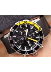 High-end men's watch Aquatimer quartz movement chronograph ceramic sapphire crystal yellow black blue rubber men's watches