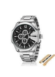 Men's Watches Luxury Brand Gold Steel Quartz Watch Men Cagarny Casual Men's Wrist Watch Military Relogio Masculino Dropship