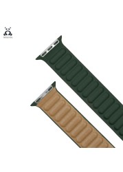 Lebanda Leather Series Strap For iwatch Series 7 6 SE 5 4 3 2 1 Apple Watch Strap Brown Back Two Colors Strap With Magnet Buckle