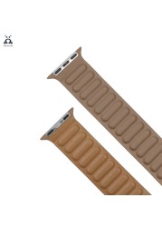 Lebanda Leather Series Strap For iwatch Series 7 6 SE 5 4 3 2 1 Apple Watch Strap Brown Back Two Colors Strap With Magnet Buckle