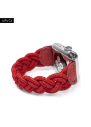 URVOI Braided Band for Apple Watch Series 7 6 SE 5 4 3 2 Woven Nylon Strap for iWatch Solo Stretchable Loop Replacement 41 45mm