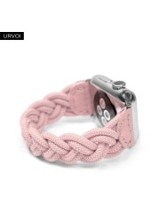 URVOI Braided Band for Apple Watch Series 7 6 SE 5 4 3 2 Woven Nylon Strap for iWatch Solo Stretchable Loop Replacement 41 45mm