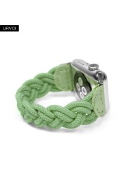 URVOI Braided Band for Apple Watch Series 7 6 SE 5 4 3 2 Woven Nylon Strap for iWatch Solo Stretchable Loop Replacement 41 45mm