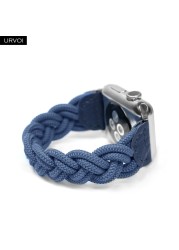 URVOI Braided Band for Apple Watch Series 7 6 SE 5 4 3 2 Woven Nylon Strap for iWatch Solo Stretchable Loop Replacement 41 45mm