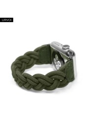 URVOI Braided Band for Apple Watch Series 7 6 SE 5 4 3 2 Woven Nylon Strap for iWatch Solo Stretchable Loop Replacement 41 45mm