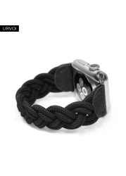 URVOI Braided Band for Apple Watch Series 7 6 SE 5 4 3 2 Woven Nylon Strap for iWatch Solo Stretchable Loop Replacement 41 45mm