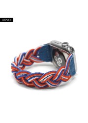 URVOI Braided Band for Apple Watch Series 7 6 SE 5 4 3 2 Woven Nylon Strap for iWatch Solo Stretchable Loop Replacement 41 45mm