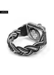 URVOI Braided Band for Apple Watch Series 7 6 SE 5 4 3 2 Woven Nylon Strap for iWatch Solo Stretchable Loop Replacement 41 45mm