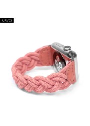 URVOI Braided Band for Apple Watch Series 7 6 SE 5 4 3 2 Woven Nylon Strap for iWatch Solo Stretchable Loop Replacement 41 45mm