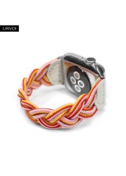 URVOI Braided Band for Apple Watch Series 7 6 SE 5 4 3 2 Woven Nylon Strap for iWatch Solo Stretchable Loop Replacement 41 45mm