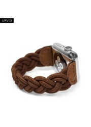 URVOI Braided Band for Apple Watch Series 7 6 SE 5 4 3 2 Woven Nylon Strap for iWatch Solo Stretchable Loop Replacement 41 45mm