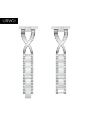 URVOI Band for Galaxy Watch Active Double X Strap Stainless Steel Fold Over Clasp with Zircon Quick Release Wrist Pins 42 46mm