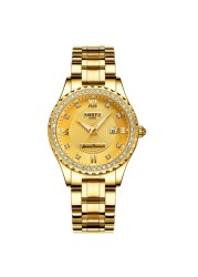 NIBOSI - Women's Gold Watch, Innovative Steel Band, Water Resistant, Female, 2020