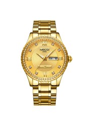 NIBOSI - Women's Gold Watch, Innovative Steel Band, Water Resistant, Female, 2020