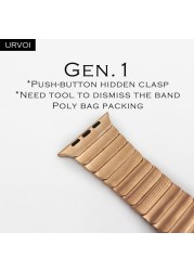 URVOI Band for Apple Watch 7 6SE5 4 3 Link Bracelet Strap for iWatch 41 45mm High Quality Stainless Steel Adjustable Band Gen.6th