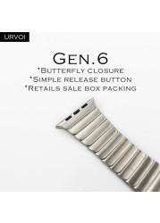 URVOI Band for Apple Watch 7 6SE5 4 3 Link Bracelet Strap for iWatch 41 45mm High Quality Stainless Steel Adjustable Band Gen.6th