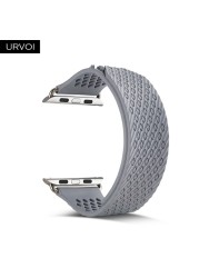 URVOI Fluorelastomer Band for Apple Watch Series 7 6 SE 5 432 Strap for iWatch Soft Silicone Replacement Sport Band No Buckle