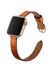 Leather Wrist Strap for Apple Watch Band Series 7 6 SE 3 5 4 Bracelet for iWatch Series 41mm 45mm 40mm 44mm 38mm 42mm Watchbands