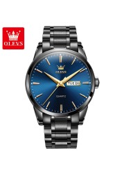 OLEVS Men's Watches Water Resistant Stainless Steel Gold Color Luxury Brand Quartz Men Wrist Watches