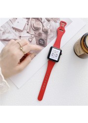 Fashion Leather Band for Apple Watch 40 44mm Slim Waist Watch Band 38 42mm for iWatch Series 6 5 4 3 2 1 SE Accessories Strap