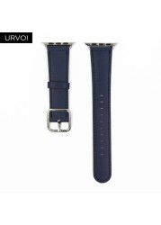 URVOI Band for Apple Watch Series 7 6 SE 5 4 3 Calf Leather Strap for iwatch with Classic Buckle Modern Design GEN.2 41mm 45mm