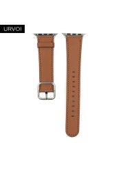 URVOI Band for Apple Watch Series 7 6 SE 5 4 3 Calf Leather Strap for iwatch with Classic Buckle Modern Design GEN.2 41mm 45mm