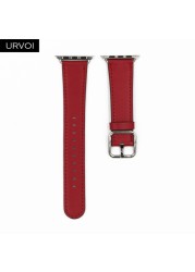 URVOI Band for Apple Watch Series 7 6 SE 5 4 3 Calf Leather Strap for iwatch with Classic Buckle Modern Design GEN.2 41mm 45mm