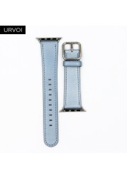 URVOI Band for Apple Watch Series 7 6 SE 5 4 3 Calf Leather Strap for iwatch with Classic Buckle Modern Design GEN.2 41mm 45mm