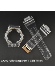 Watch accessories for Casio gshock strap GA-700 710 735 5413 5522 resin watch strap case silicone watchband men watch strap