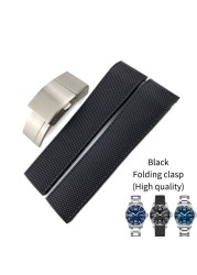 19mm 20mm 21mm Rubber Watch Strap Silicone Watchband Waterproof For Longines Master Conquest HydroConquest L3 Black Accessories