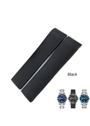 19mm 20mm 21mm Rubber Watch Strap Silicone Watchband Waterproof For Longines Master Conquest HydroConquest L3 Black Accessories