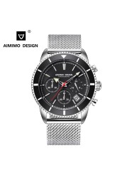 Men's Watch Automatic Date Japanese Watch Movement Quartz Watches 30M Waterproof Wristwatches Chronograph Watch Relogio Masculino