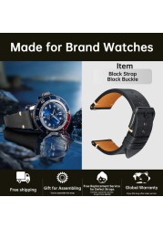 Top Full Grain Leather Watch Strap For Seiko IWC Mido Watch 18-24mm Bracelet Italian Cowhide Quick Release Men Women Watch Band