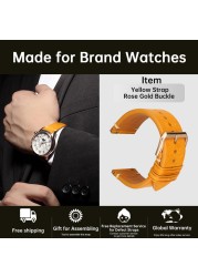 Top Full Grain Leather Watch Strap For Seiko IWC Mido Watch 18-24mm Bracelet Italian Cowhide Quick Release Men Women Watch Band
