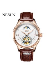 NESUN Automatic Mechanical Watch Luxury Fashion Sport Tourbillon Wristwatch Men Waterproof Hollow Out Energy Storage Clock