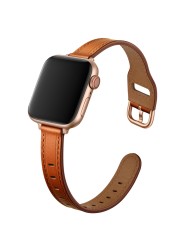 Leather Watch Wrist Strap for Apple Watch Series Band 7 6 4 5 3 SE Bracelet for iWatch 41mm 45mm 38mm 42mm 40mm 44mm Watchbands