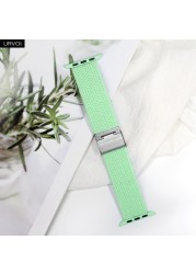 URVOI Braided Solo Loop Strap for Apple Watch Series 7 6 SE 5 4 3 2 1 Camo Strap Stretchable Folding Buckle for iWatch 41 45mm