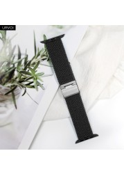 URVOI Braided Solo Loop Strap for Apple Watch Series 7 6 SE 5 4 3 2 1 Camo Strap Stretchable Folding Buckle for iWatch 41 45mm